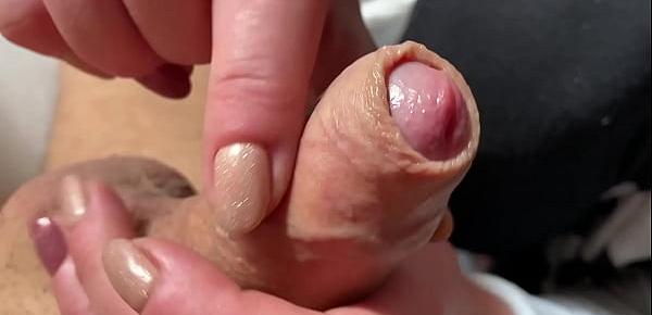  Limp and Hard Dick Foreskin play until he cum shoot